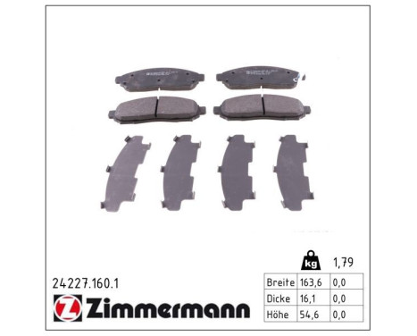 Brake Pad Set, disc brake 24227.160.1 Zimmermann, Image 2