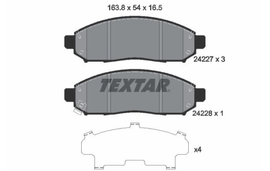 Brake Pad Set, disc brake 2422701 Textar