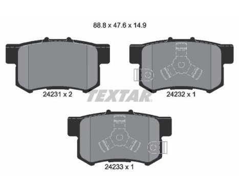 Brake Pad Set, disc brake 2423101 Textar