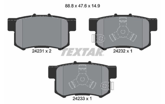 Brake Pad Set, disc brake 2423101 Textar
