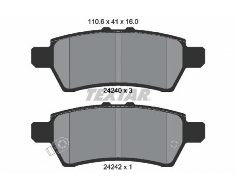 Brake Pad Set, disc brake 2424001 Textar, Image 2