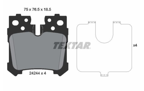 Brake Pad Set, disc brake 2424401 Textar