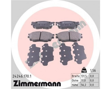 Brake Pad Set, disc brake 24246.170.1 Zimmermann