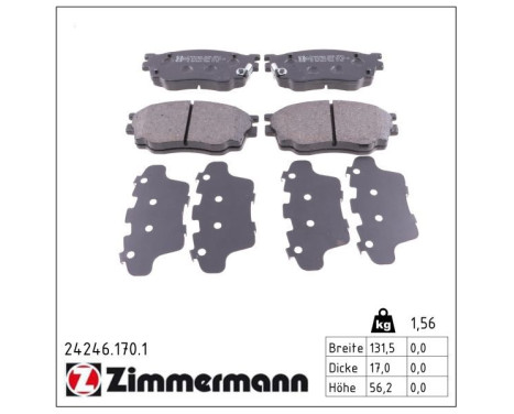 Brake Pad Set, disc brake 24246.170.1 Zimmermann, Image 2