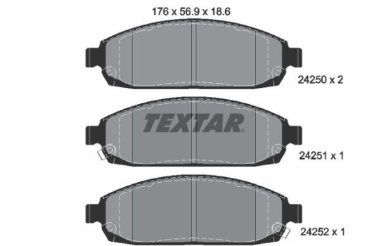 Brake Pad Set, disc brake 2425001 Textar