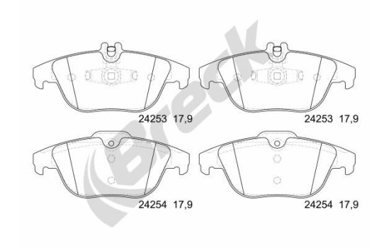 Brake pad set, disc brake 24253 00 702 00 Breck