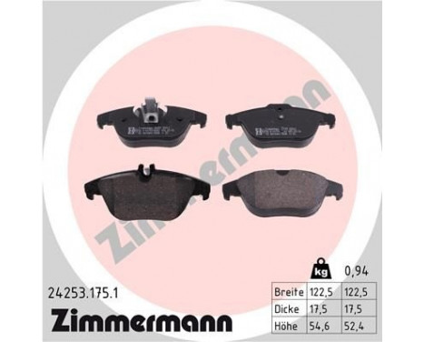 Brake Pad Set, disc brake 24253.175.1 Zimmermann, Image 2