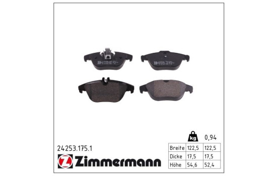 Brake Pad Set, disc brake 24253.175.1 Zimmermann, Image 2