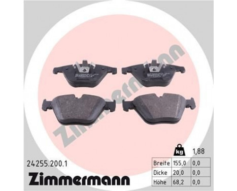 Brake Pad Set, disc brake 24255.200.1 Zimmermann