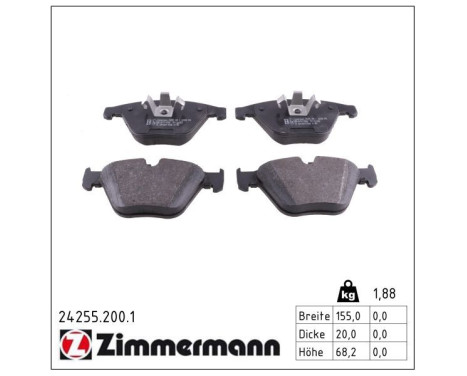 Brake Pad Set, disc brake 24255.200.1 Zimmermann, Image 2