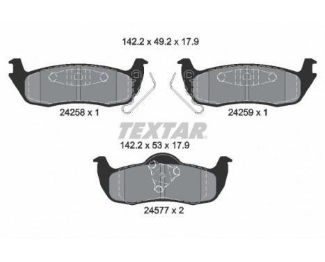 Brake Pad Set, disc brake 2425801 Textar