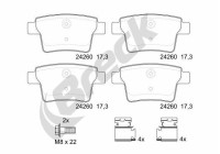 Brake pad set, disc brake 24260 00 704 00 Breck