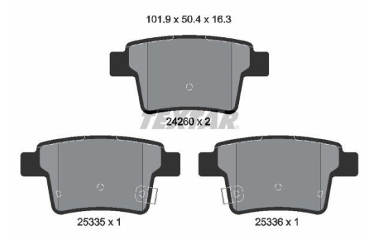 Brake Pad Set, disc brake 2426001 Textar, Image 2