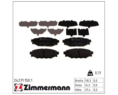 Brake Pad Set, disc brake 24271.150.1 Zimmermann, Image 2