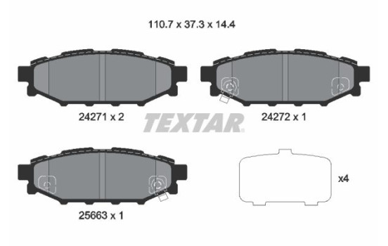 Brake Pad Set, disc brake 2427101 Textar