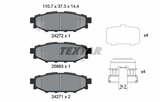 Brake Pad Set, disc brake 2427201 Textar