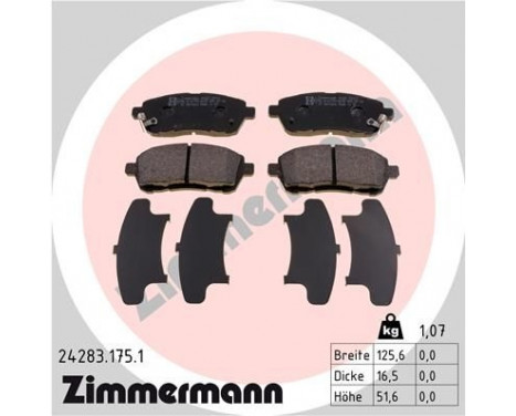 Brake Pad Set, disc brake 24283.175.1 Zimmermann