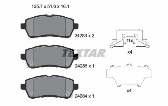 Brake Pad Set, disc brake 2428303 Textar
