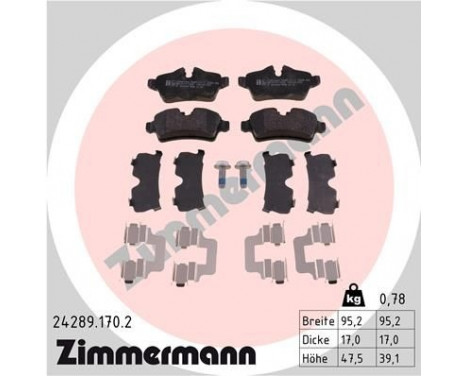 Brake Pad Set, disc brake 24289.170.2 Zimmermann