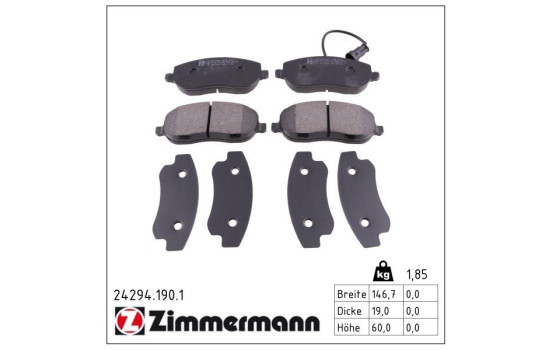 Brake Pad Set, disc brake 24294.190.1 Zimmermann, Image 2
