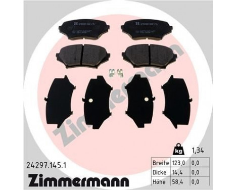 Brake Pad Set, disc brake 24297.145.1 Zimmermann