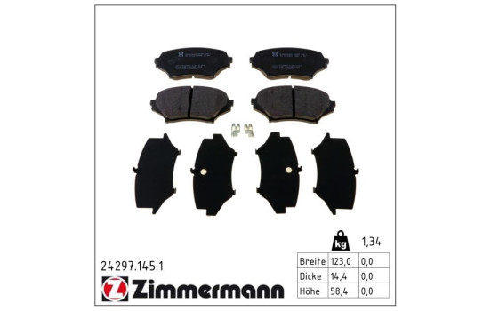 Brake Pad Set, disc brake 24297.145.1 Zimmermann