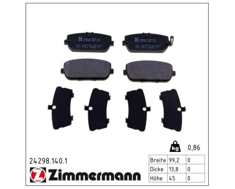 Brake Pad Set, disc brake 24298.140.1 Zimmermann, Image 2
