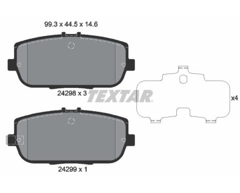 Brake pad set, disc brake 2429801 Textar