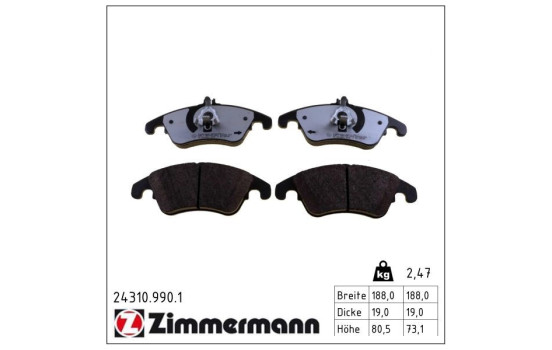 Brake Pad Set, disc brake 24310.990.1 Zimmermann