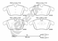 Brake pad set, disc brake 24332 00 701 10 Breck