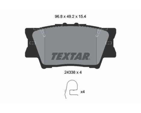 Brake Pad Set, disc brake 2433801 Textar