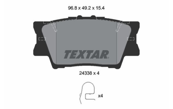 Brake Pad Set, disc brake 2433801 Textar