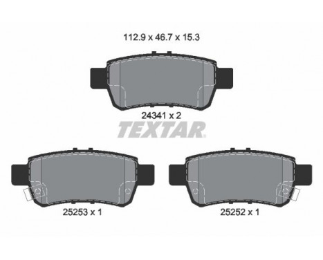 Brake Pad Set, disc brake 2434101 Textar