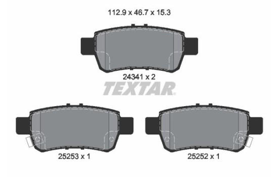 Brake Pad Set, disc brake 2434101 Textar