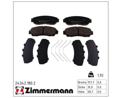Brake Pad Set, disc brake 24342.180.2 Zimmermann