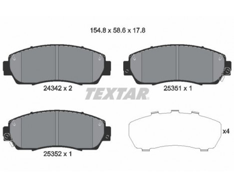 Brake Pad Set, disc brake 2434201 Textar