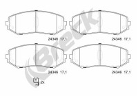 Brake pad set, disc brake 24346 00 701 00 Breck