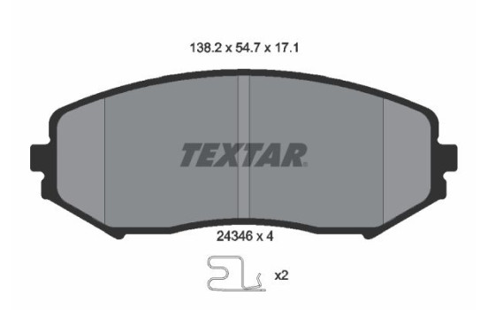 Brake Pad Set, disc brake 2434601 Textar