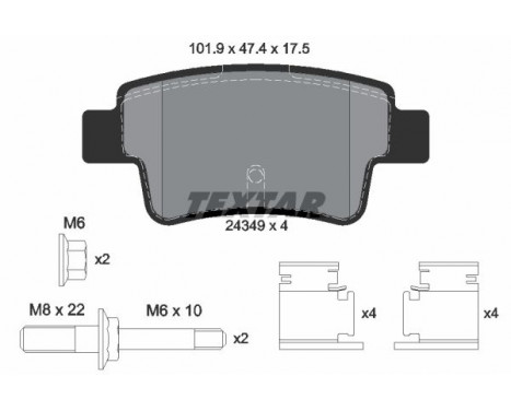 Brake Pad Set, disc brake 2434903 Textar, Image 2