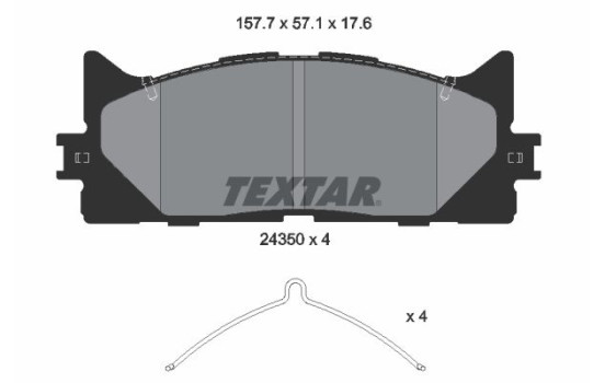 Brake Pad Set, disc brake 2435001 Textar