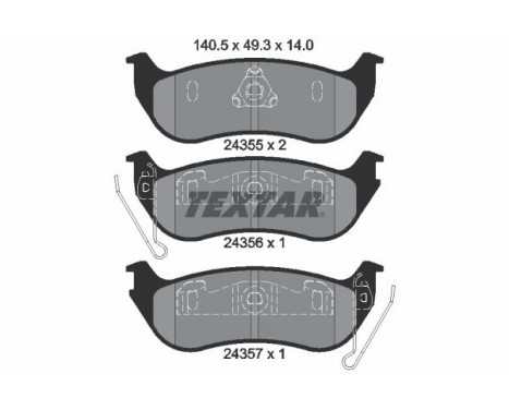 Brake Pad Set, disc brake 2435501 Textar