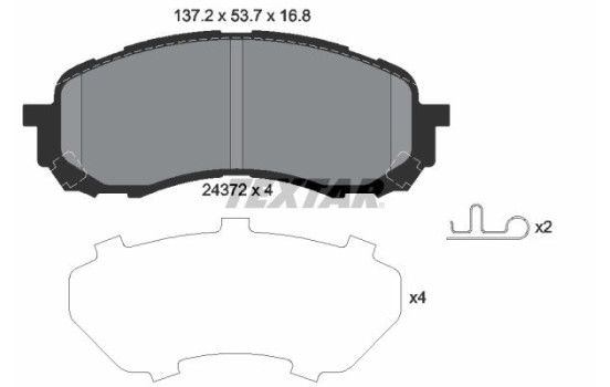 Brake Pad Set, disc brake 2437201 Textar
