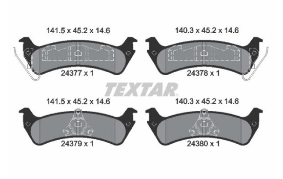 Brake Pad Set, disc brake 2437701 Textar