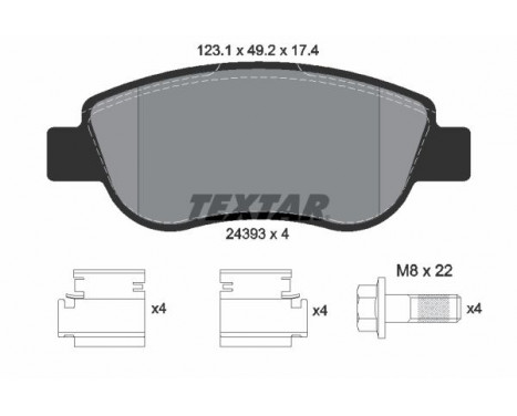 Brake Pad Set, disc brake 2439301 Textar, Image 2