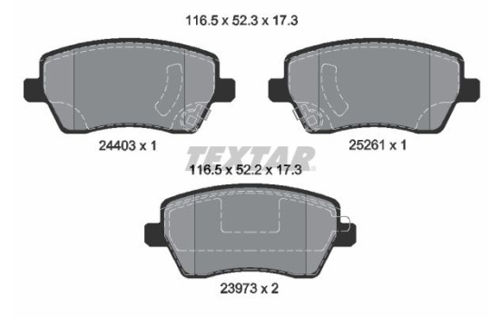 Brake Pad Set, disc brake 2440301 Textar
