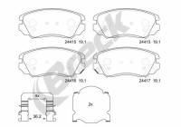 Brake pad set, disc brake 24415 00 701 10 Breck