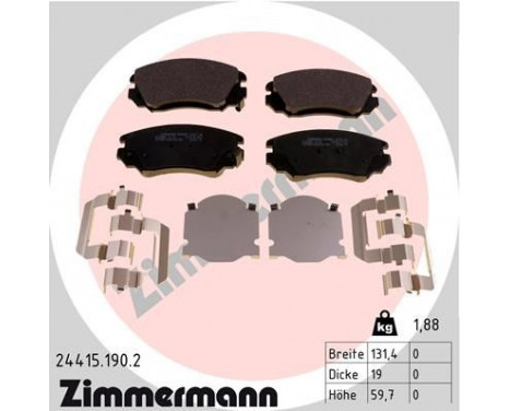 Brake Pad Set, disc brake 24415.190.2 Zimmermann