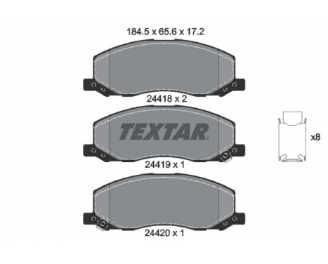 Brake Pad Set, disc brake 2441801 Textar