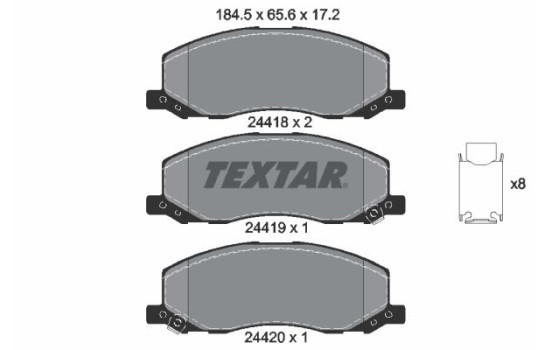 Brake Pad Set, disc brake 2441801 Textar