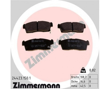 Brake Pad Set, disc brake 24423.150.1 Zimmermann